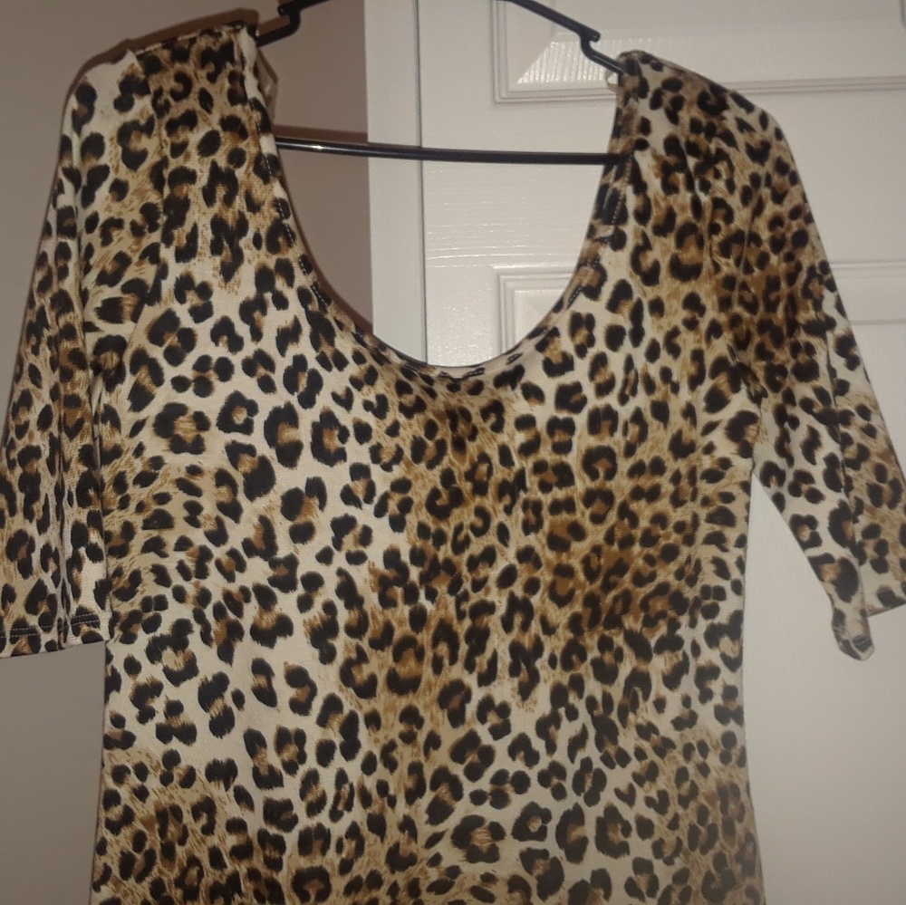 Leopard Print Knee Length Dress